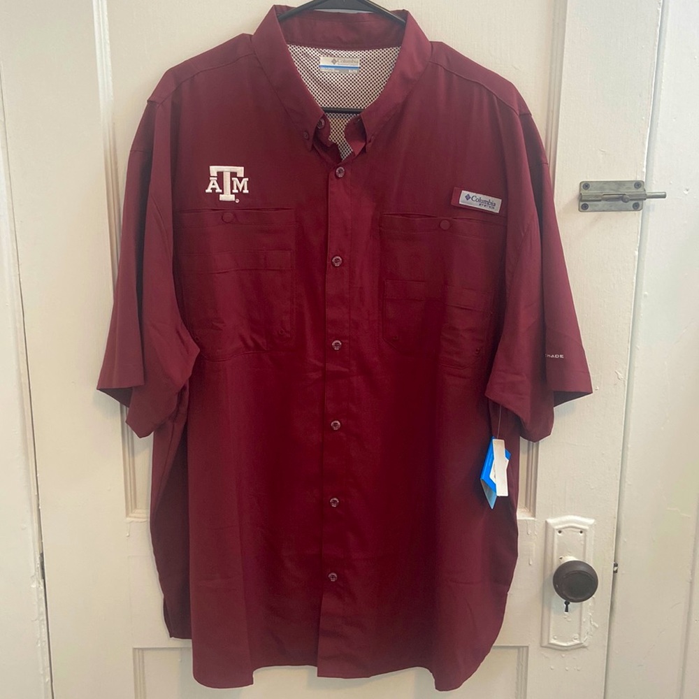 Columbia PFG Texas A&M Tamiami Shirt, BRAND NEW, Never worn, with tags!